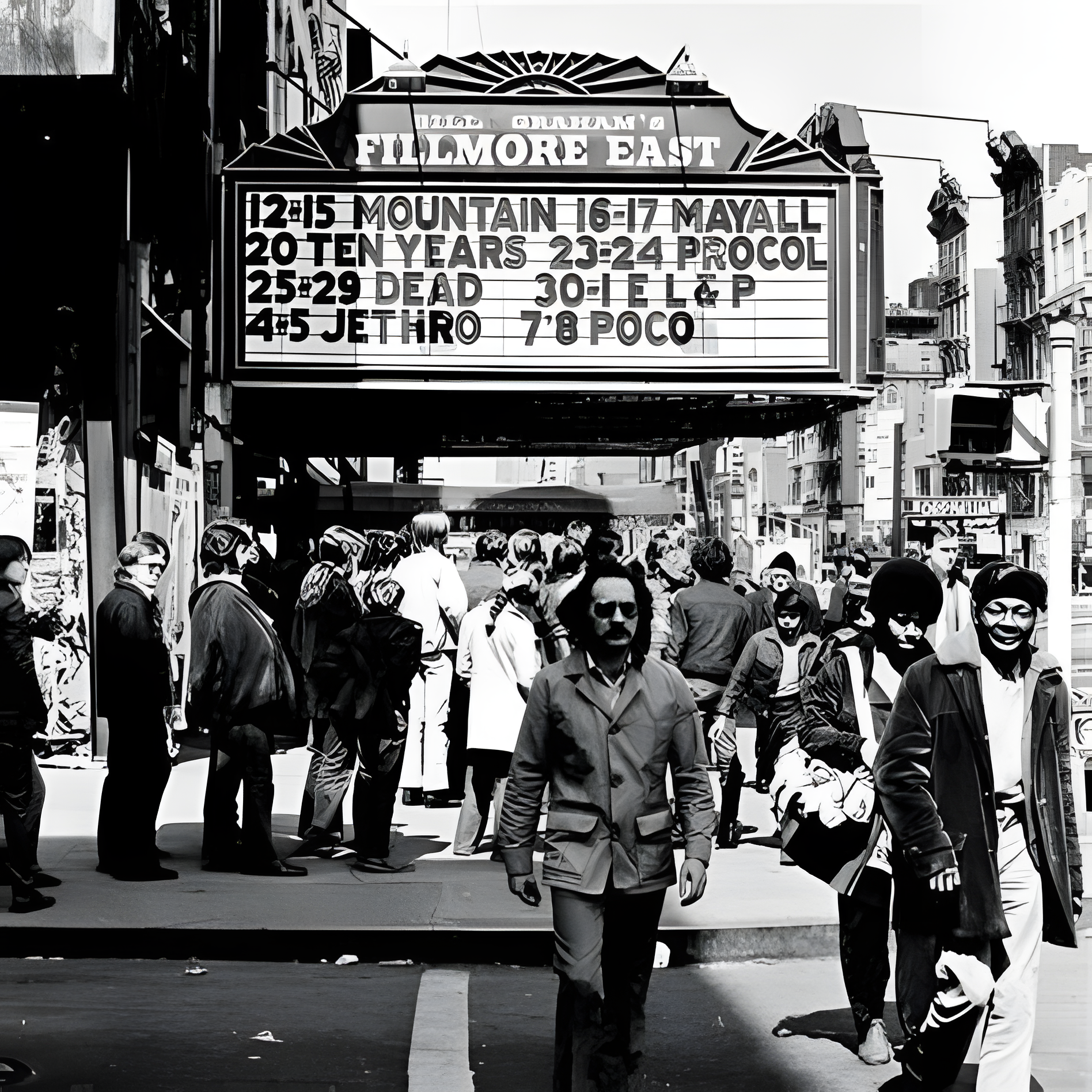 Fillmore East marquee, 1971