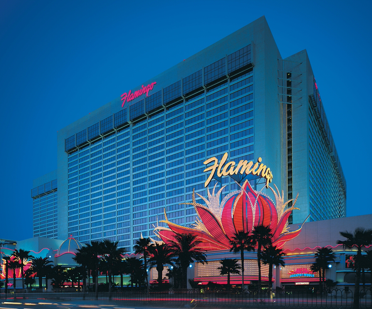 Flamingo Hotel exterior, early 1970s