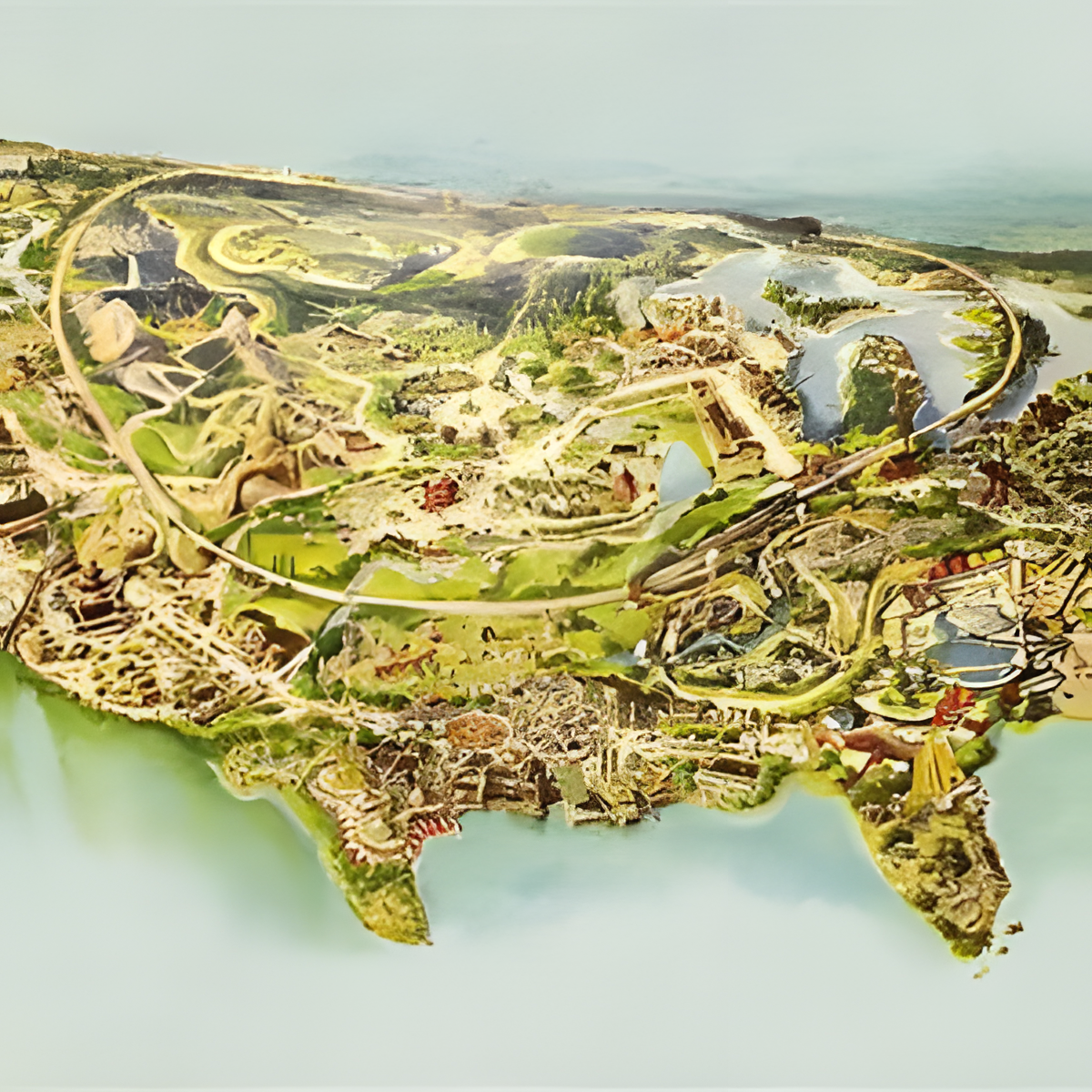 Vintage map layout of Freedomland U.S.A.