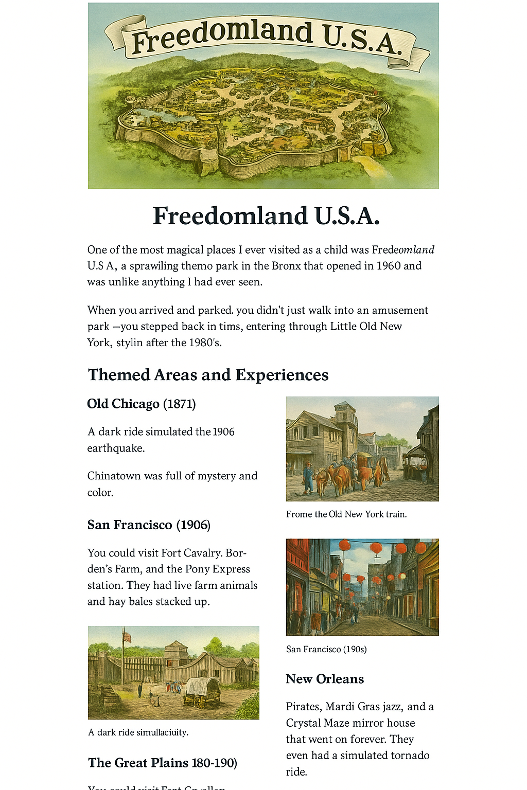 Freedomland U.S.A. Illustration Banner