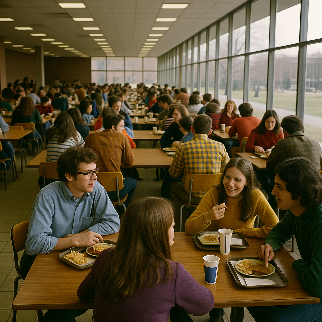 Queens College cafeteria in the early 1970s
